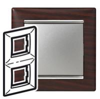 Legrand Valena Темное дерево/Серебро Рамка 2-ая вертикал.