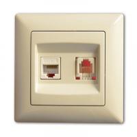 VS2812132 Розетка телефон+комп (cat 5е) крем
