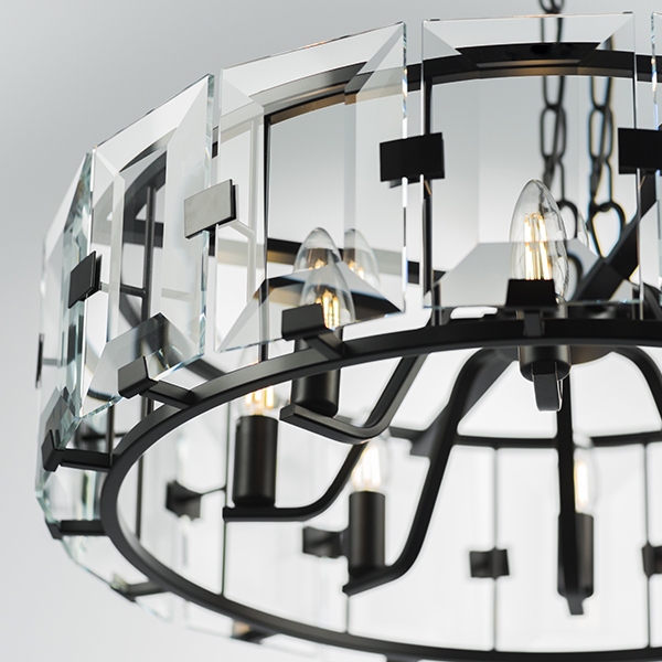 713287 Люстра NOVARA 8x40W E14 ЧЕРНЫЙ МАТОВЫЙ