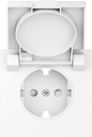 Накладка для розетки Schuko с заземлением, с крышкой, 16A 250 В~, глянцевый белый, серия S08
