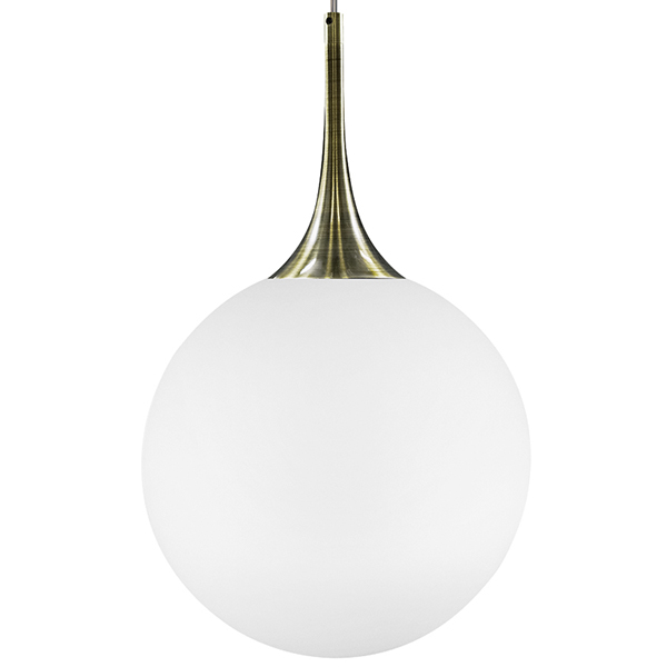 813031 Подвес GLOBO 1х40W E14 electroplating bronze/white