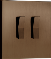 Переключатель на 2 тумблера, клавиша Angle, 10AX 250V, бронза, серия N96