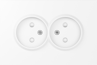 Накладка для розетки 2-й без заземления, со шторками 16A 250 В~, глянцевый белый, серия S08