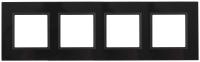 14-5104-05 ЭРА Рамка на 4 поста, стекло, Эра Elegance, чёрный+антр (5/25/750)