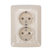 DEA Розетка 2-ая керамика с/з с/у 16А Беж KRANZ 
