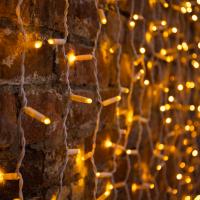 Гирлянда светодиодная Занавес 2х1,5м 360 LED ЖЕЛТЫЙ белый ПВХ IP65 постоянное свечение 230В соединяется NEON-NIGHT шнур в комплекте