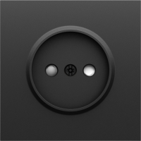Накладка для розетки без заземления, со шторками 16A 250 В~, черный графит, серия S08
