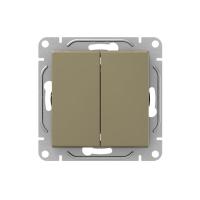 Механизм выключателя, двухклавишный, кнопочный, шампань Эпика EKF