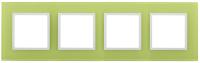 14-5104-26 ЭРА Рамка на 4 поста, стекло, Эра Elegance, лайм+бел (5/25/900)