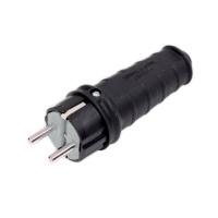 Вилка прямая ЕВРО 16А 250V 2P IP44 с/з КАУЧУК (30 шт/уп)