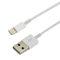 Кабель USB-A – Lightning для Apple, 2,4А, 1м, ПВХ, белый, REXANT