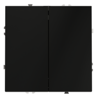 Выключатель встраиваемый VOLTUM S70 двухклавишный 10А, (черный матовый)