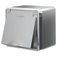 Розетка влагозащ. с зазем. с защит. крышкой и шторками Gallant (серебряный)W5071206