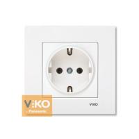 90960008 Розетка 1-я с/з белая VIKO KARRE