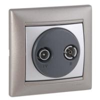 Legrand Valena Алюминий Розетка TV-FM единственная (каб сеть) 862 МГц 1.5 дБ