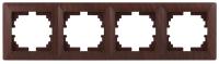 Рамка для розеток и выключателей Intro Solo 4-504-10 на 4 поста, СУ, венге