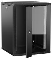 ITK LINEA W Шкаф настенный 15U 600х600мм дверь стекло черный 2.0
