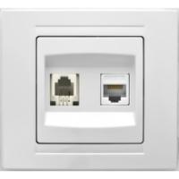 MD2911132 Розетка телефон+комп (cat 5е) бел.