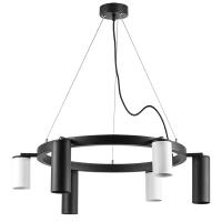 LR016873363 Люстра RULLO 6х50W GU10 ЧЕРНЫЙ/БЕЛЫЙ (571016+214487-3+214436-3)