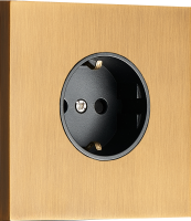 Розетка Schuko с заземлением, со шторками 16A 250 В~ , латунь, серия N96