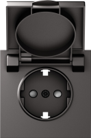 Накладка для розетки Schuko с заземлением, с крышкой, 16A 250 В~, матовый титан, серия S08