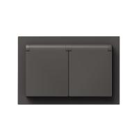 Механизм розетки двойной, 16А, IP44, с заземлением, со шторками, с рамкой, с крышками, мокко Эпика EKF