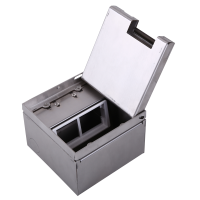 Лючок в пол 4 мод. (2 мод. 45х45 мм.) верт. установка, металл, в уровень с напольным покрытием