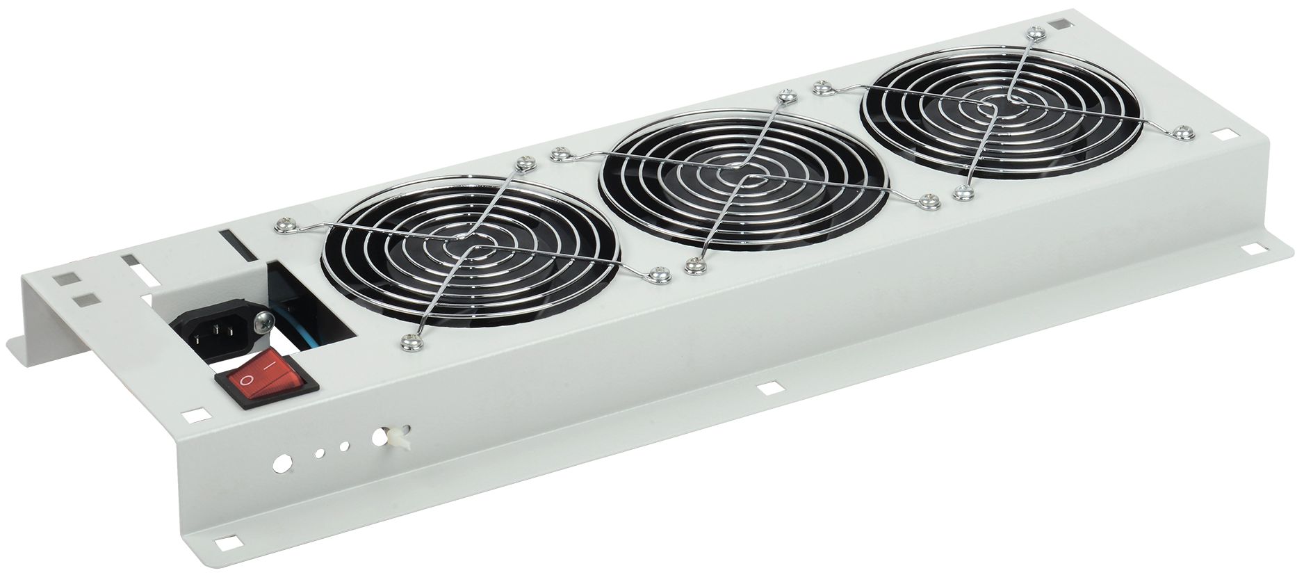 ITK Панель вентиляторная с выключателем 3 модуля без кабеля питания серая