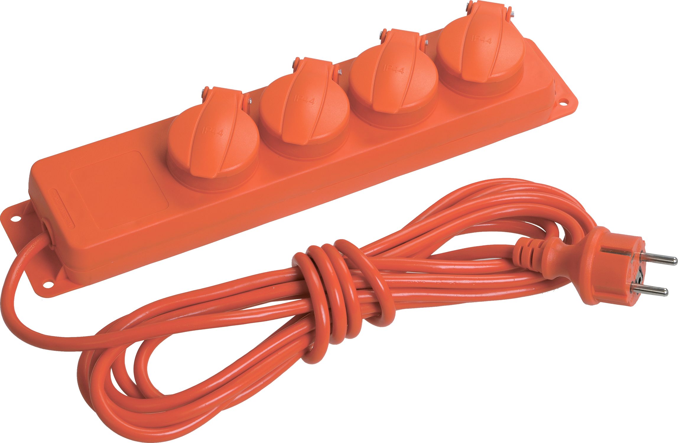 Удлинитель У04В 4 места с защитными крышками IP44 2P+PE/5м 3х1мм2 16А/250В IEK