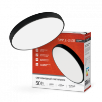 Светильник сд SCANDY SIMPLE-5040B 50Вт 230В 4000К 4000Лм 300х50мм черный IN HOME