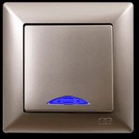 VS2825102 Выкл. 1-клав. с подсв. бежевый металлик