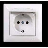 VS2811117 Розетка 1х с крышкой и заземлением бел