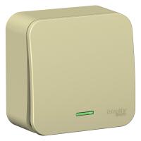 BLANCA О/У 1-клавишный ПЕРЕКЛЮЧАТЕЛЬ (сх.6) с подсв.ИЗОЛ.ПЛ,10А,250В,БЕЖЕВЫЙ