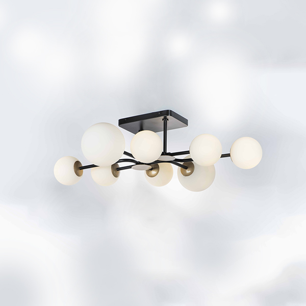 815380 Люстра CROCO 8х40W E14 ЧЕРНЫЙ МАТОВЫЙ/ЗОЛОТО