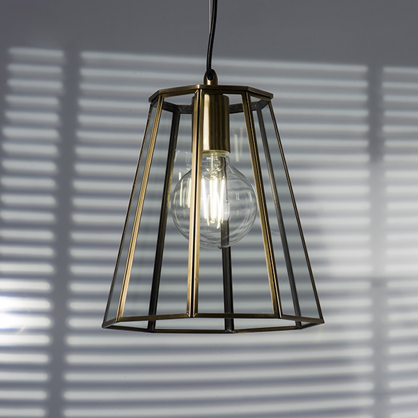 798121 Люстра GENNI 1х40W E27 ЛАТУНЬ/ПРОЗРАЧНЫЙ