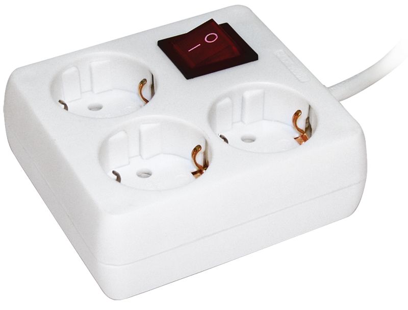 Удлинитель У-С03К-выкл. 3 места 2P+PE/3м 3х1мм2 16А/250В IEK