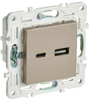 SKANDY Розетка USB A+C 3,1А SK-R14Sh шампань IEK