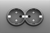 Накладка для розетки 2-й с заземлением, со шторками 16A 250 В~, серый графит, серия S08