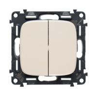 Legrand Valena ALLURE DIY Сл.кость Переключатель 2-клавишный 10А 250В