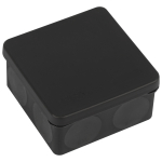 KOR-100-100-50-9g-2MP-B Распаячная коробка ЭРА двухкомпонентная HF стойкая к УФ 100х100х50мм черная прямой монтаж IP67