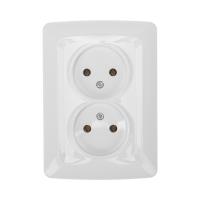 DEA Розетка 2-ая б/з с/у 10А  Бел KRANZ  