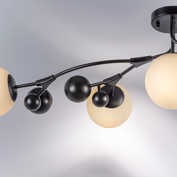 815557 Люстра CROCO 5х5W (led) G9 ЧЕРНЫЙ МАТОВЫЙ/БЕЛЫЙ