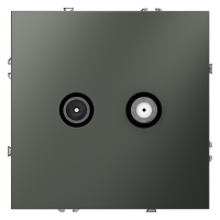 Розетка телевизионная встраиваемая VOLTUM S70 оконечная TV+SAT, (титан)