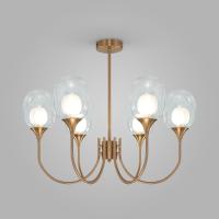 Подвесная люстра со стеклянными плафонами 70217/6 латунь