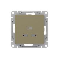 Механизм розетки USB-C - 2шт, шампань Эпика EKF