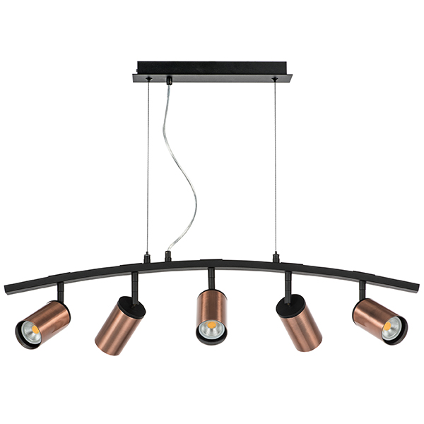 LR735305 Люстра RULLO 5х50W GU10 ЧЕРНЫЙ/МЕДЬ (571735+214430-5)