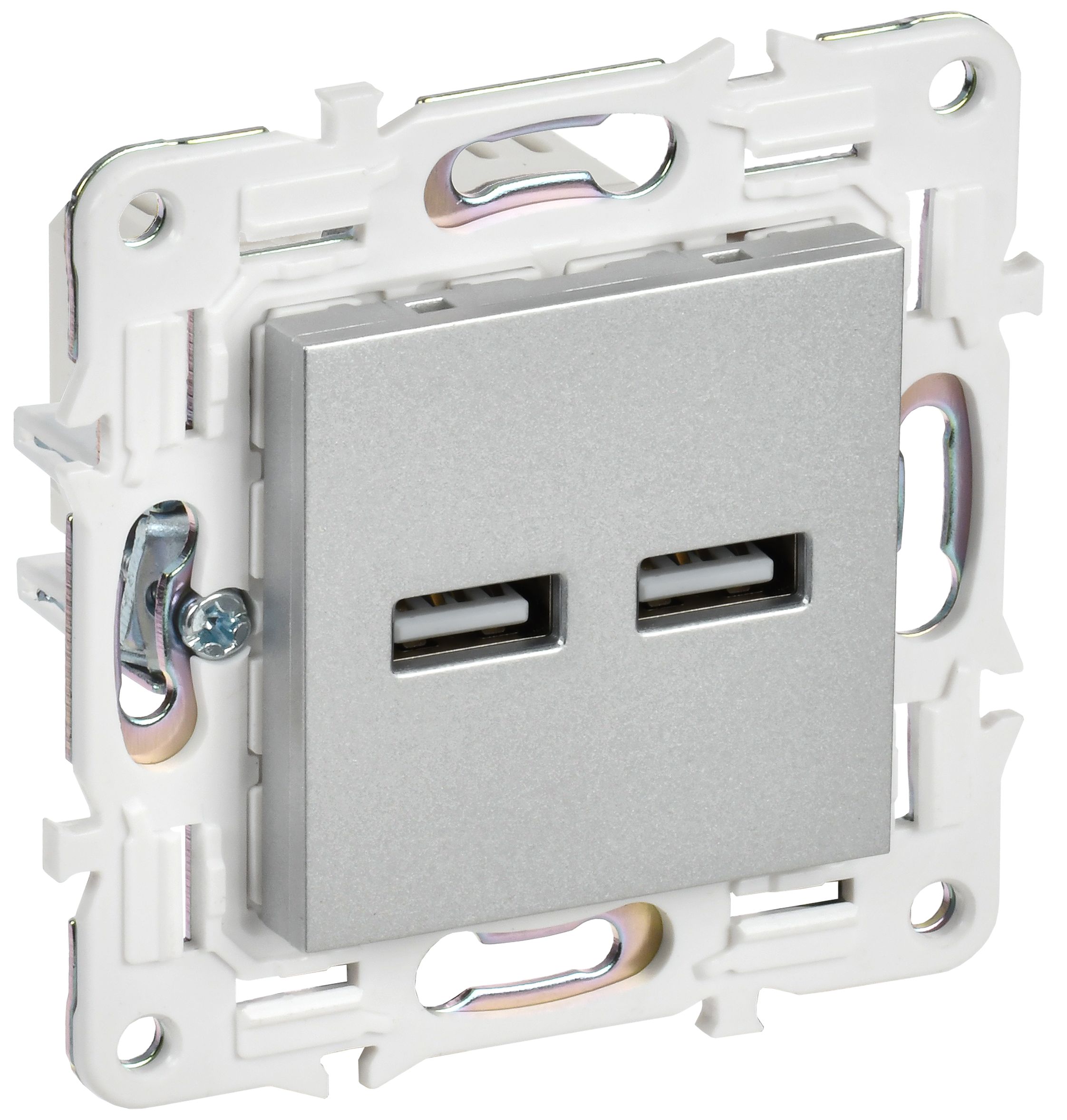 SKANDY Розетка USB A+A 3,1А SK-R15S серебряный IEK