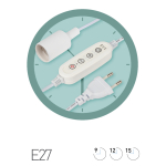 FITO-Time Holder E27 3 м  Светильник для растений ЭРА FITO-Time Holder E27 3 м с проводом и таймером для фитоламп с цоколем Е27