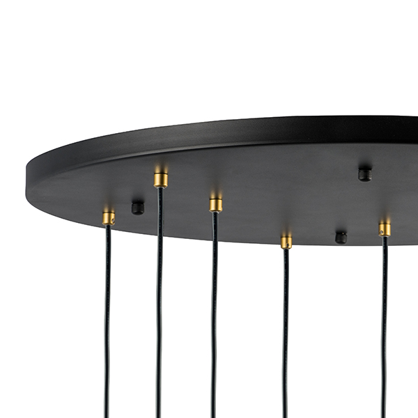 757090 Люстра CONE 9х40W E14 ЧЕРНЫЙ /ЗОЛОТО