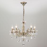 Подвесная люстра с хрусталем 3281/5 античная бронза